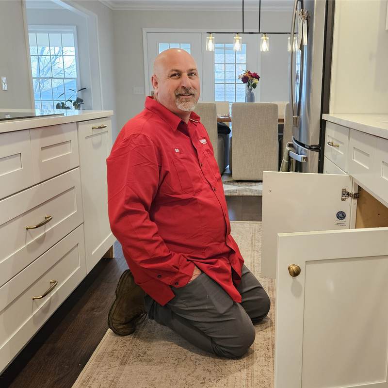 A friendly Franklin plumber on the job in Northwest Arkansas.