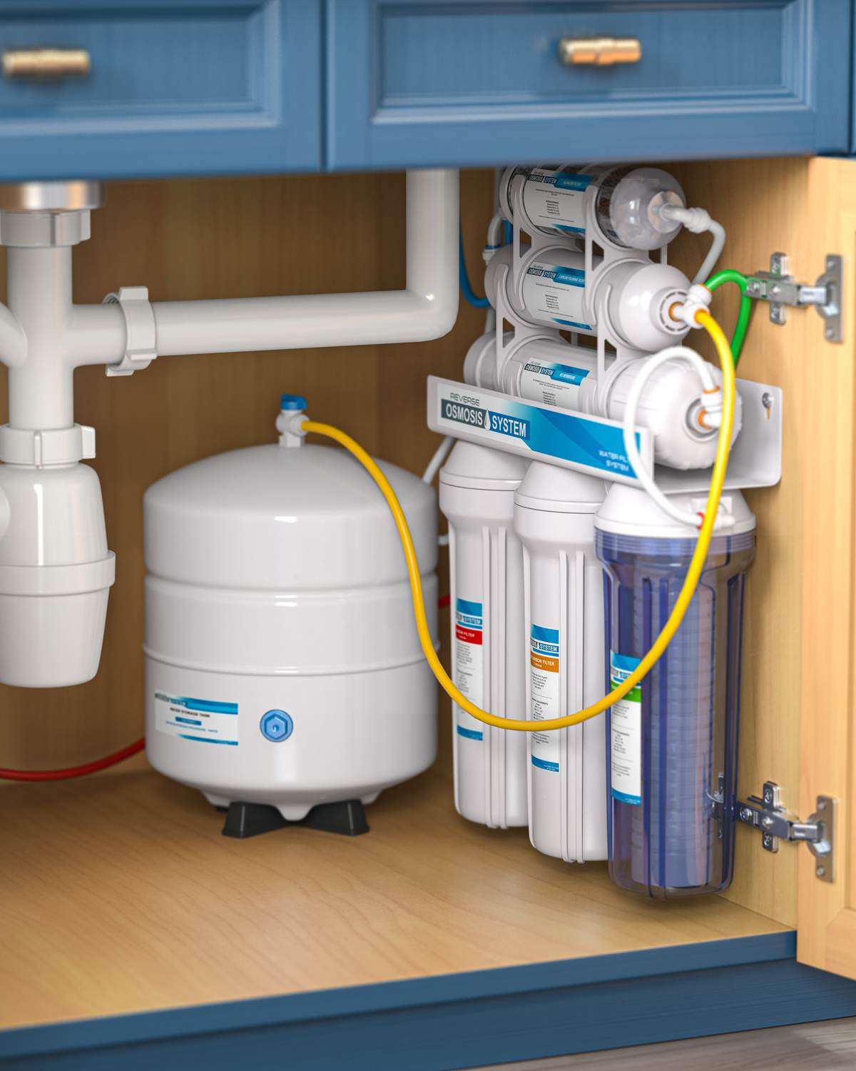 A Franklin plumber installing a whole-home water filtration and softening system in a Northwest Arkansas home